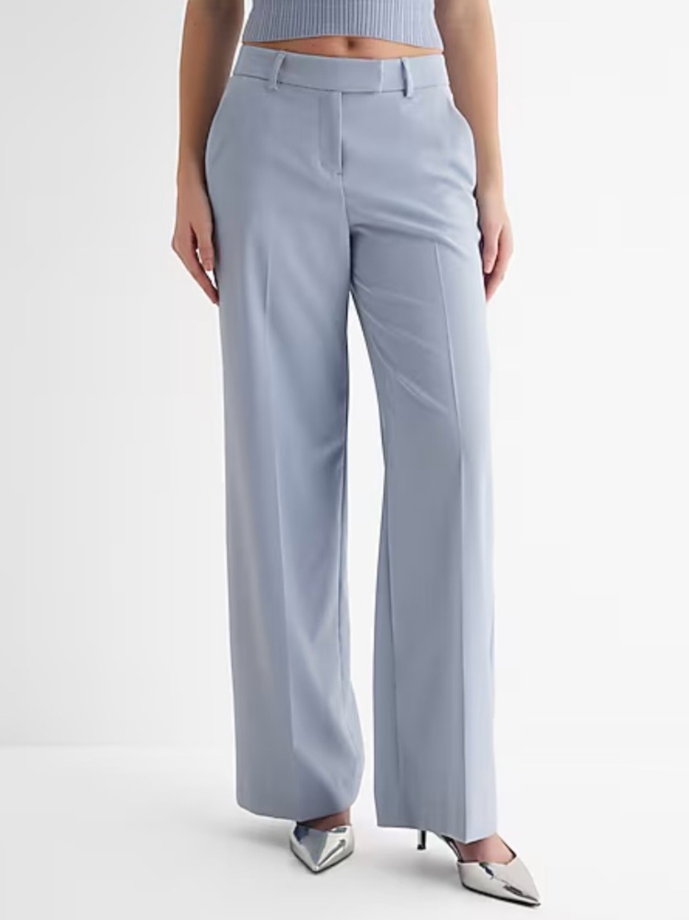 Express Editor Relaxed Trouser Mid Rise Tailored Trousers in Grey Size OS